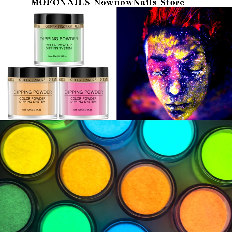 

1pcs Luminous Nails Dipping Powder 10ML/JAR Glow In The Dark Dip Powder Carving Builder Nail Tip Dip Powder Nails Glitter Powder
