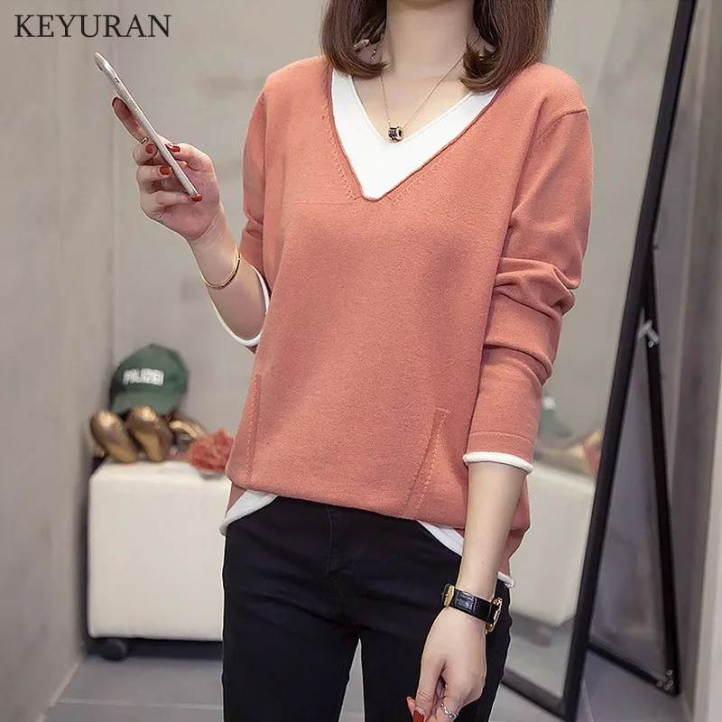 

Plus Size XL-4XL Women Knitted Sweater 2019 Autumn Winter New Pullovers Full Sleeve Ladies Loose Sweaters Jumpers Female L3721