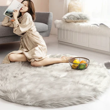 

Net red ins Nordic style wool like floor mat tatami carpet bedroom Plush thickened round Princess mattress