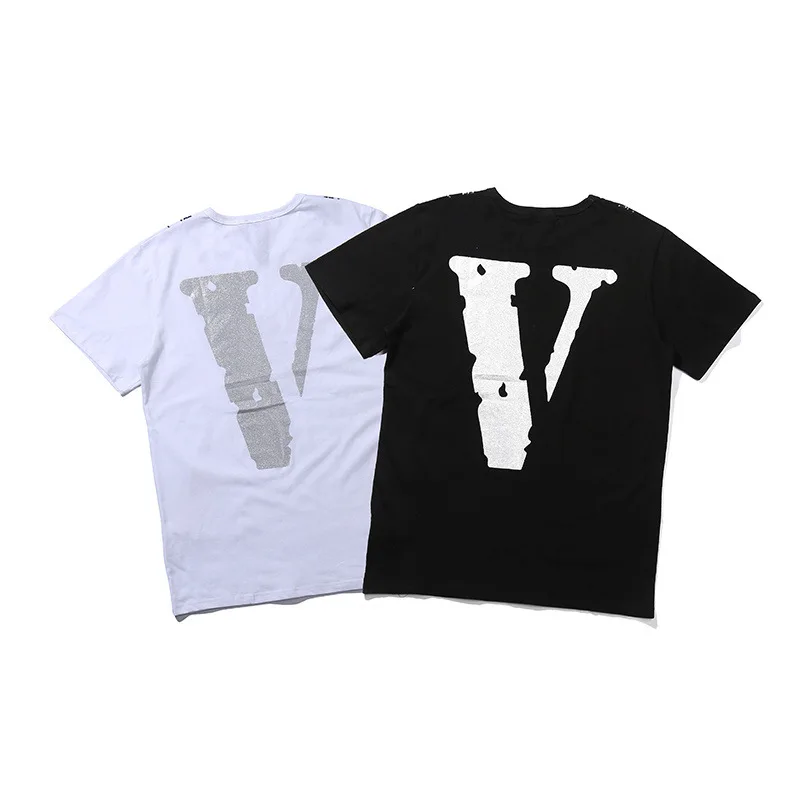 

Vlone Summer Wear Series Cool Men And Women Short Sleeve European And American Streets Campus Teenager Trend T-shirt