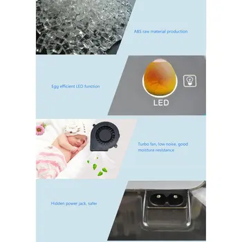 

Home Incubator with LED Lighting 12 Egg Automatic Incubator Chicken Duck Goose Bird Hatcher Animal Husbandry