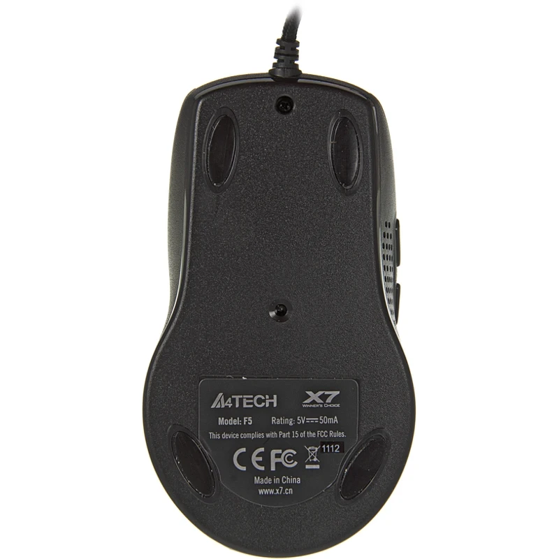 Мышь A4 V-Track F5 черный/рисунок лазерная(3000dpi) USB игровая(6but