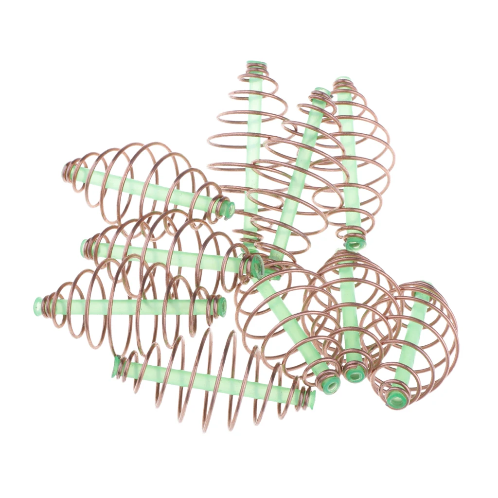 10pcs Bait Thrower Fishing Feeder Spring Coil Inline Method Feeder 4.5x2.2cm