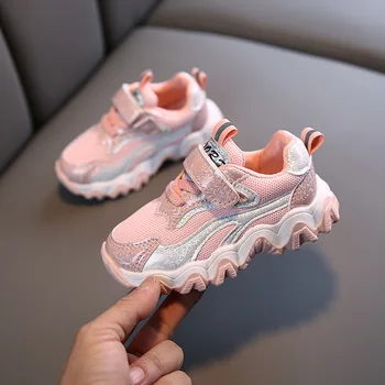 

Children Casual Shoes Toddler Mesh Patchwork Breathable Sneakers Girls Antiskid Wave Soft Bottom Kids Shoes Running Boys Shoes