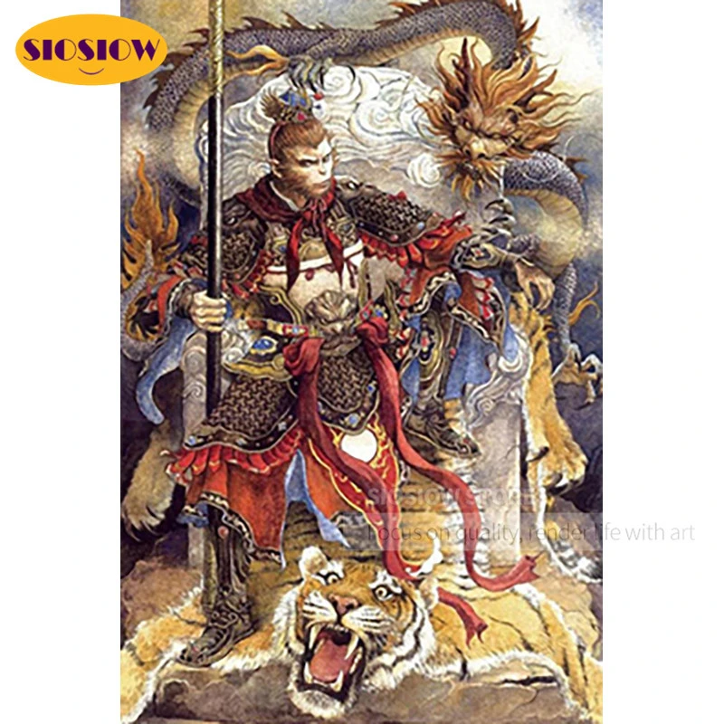 Diy 5d Diamond Painting Sun Wukong Full Square Mosaic Embroidery Icons Chinese Cross Stitch Handsome Monkey King Decor Room Home Diamond Painting Cross Stitch Aliexpress