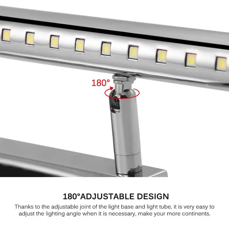 Светодиодный зеркальный передний светильник, регулируемое настенное бра для ванной комнаты, покраска, освещение для спальни, туалета, макияж