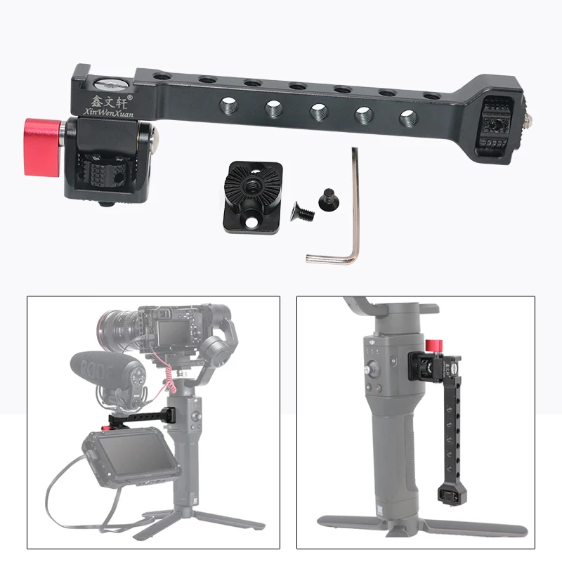 

Camera Monitor Stand Barcket Mic Flash Light Stand Holder with 1/4'' Hot Shoe for Dji Ronin S SC ZHIYUN Weebill Crane 3 Gimbal