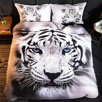 

63 Autumn Winter 3D Tiger Style Bedding Set Duvet Cover Pillowcases 2/3 Pcs