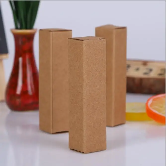 Яркая бумажная коробка для баночка для помады Пустая Картонная коробка труба DIY бальзам для губ подарочная коробка - Цвет: Коричневый