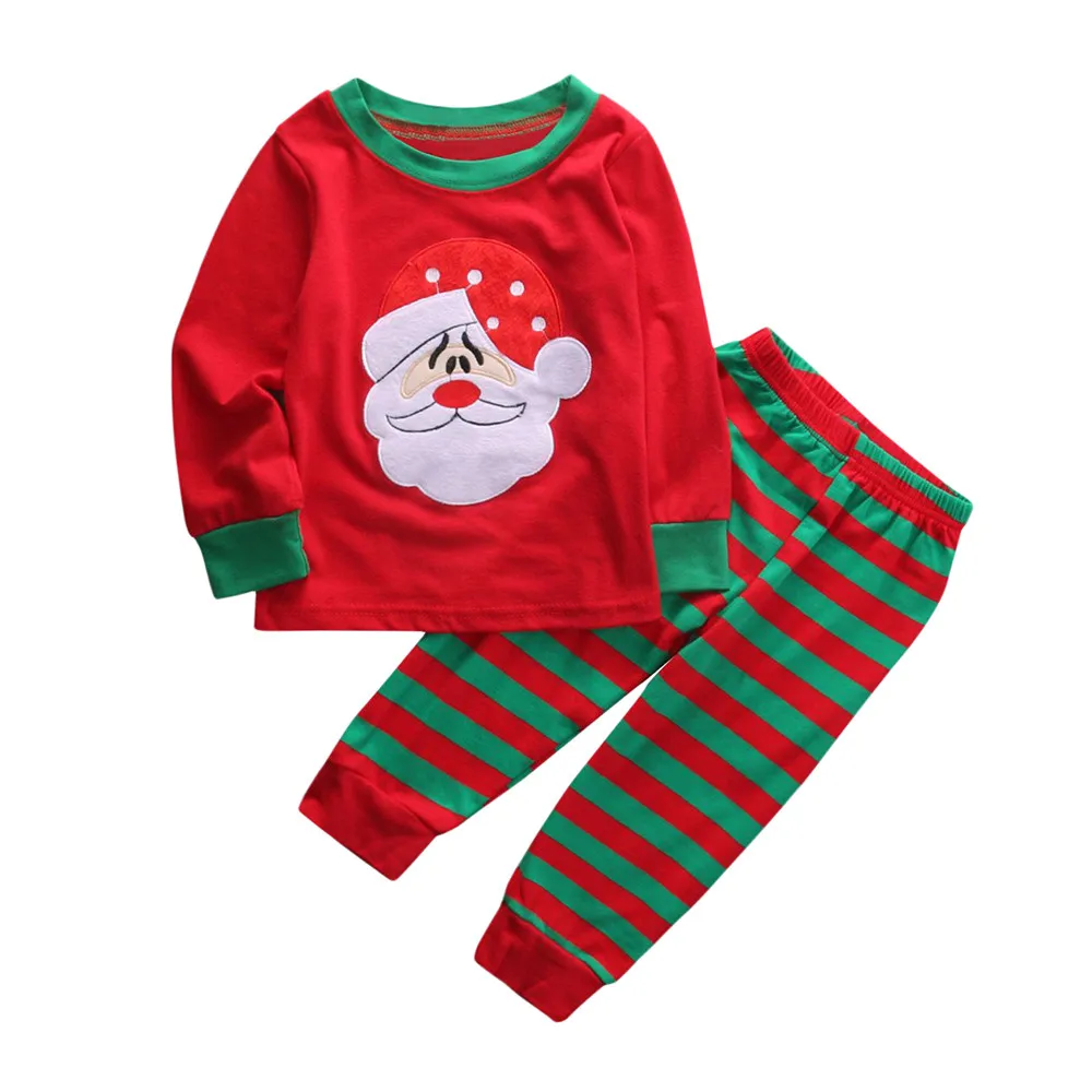 

Xmas Newborn Infant Baby Set Clothes Kids Boy Girl Tops+Pants Christmas Home Outfits Pajamas 2Pcs Set #BL2