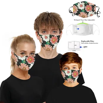 

Cotton Reusable Face Mouth Cover mascaras PM2.5 Filter Anti-Dust Fog Pollution Protective Washable Flower Cycling Toiletry Kits