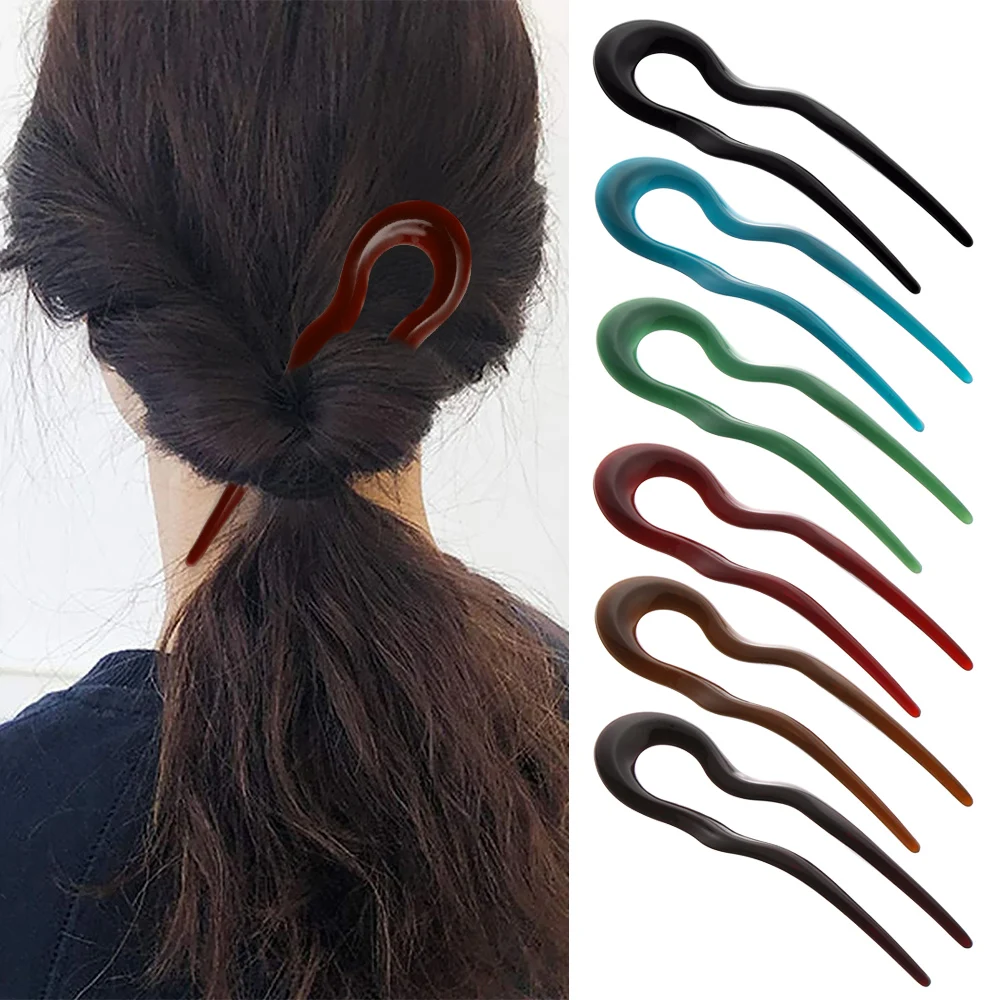 Vintage U Shape Hair Clip Metallic Hair Sticks Hairpins Hair Fork