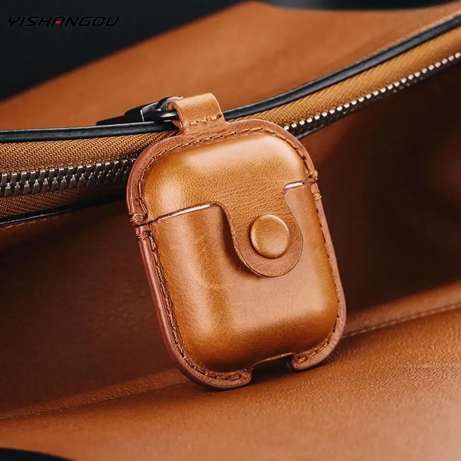 

Headphone Case For Airpods Leather Case Luxury Genuine Cover For Apple AirPods Pro Case Air pods Earpods Accessories Earphone