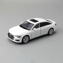 Jackiekim/diecast brinquedo modelo/escala 1:32/audi a6 super carro/portas opable/som & luz/coleção educacional/presente para crianças