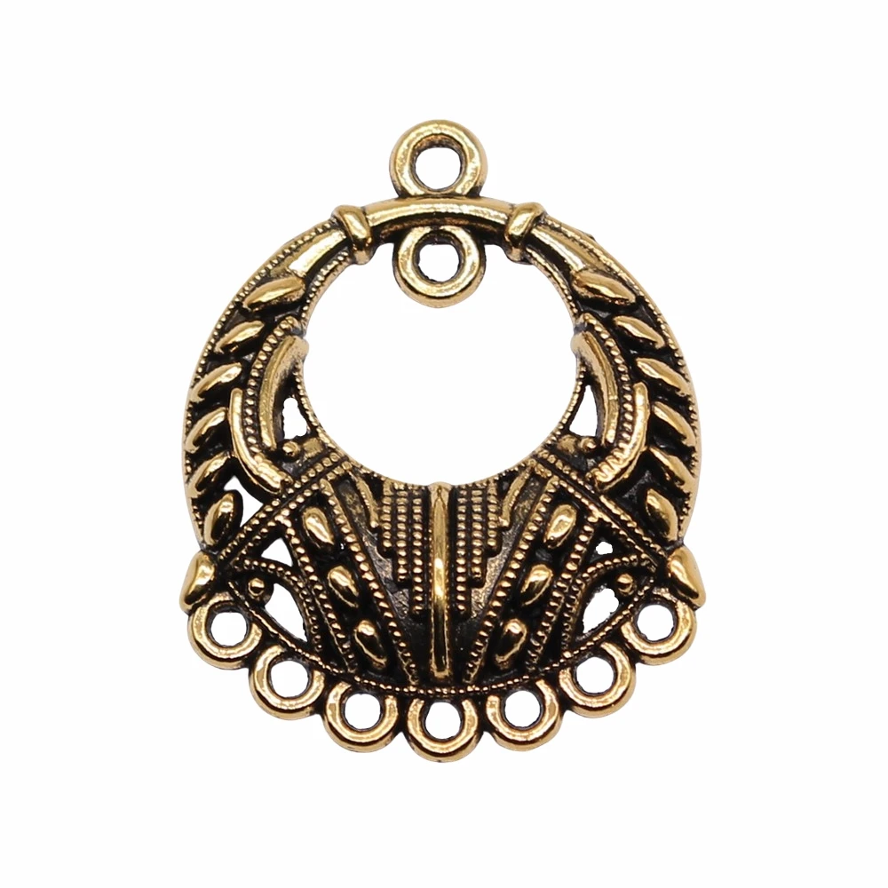 

10pcs 27x21mm Earrings Connector For DIY Jewelry Making Earrings Charm Hollow Round Earrings Connector