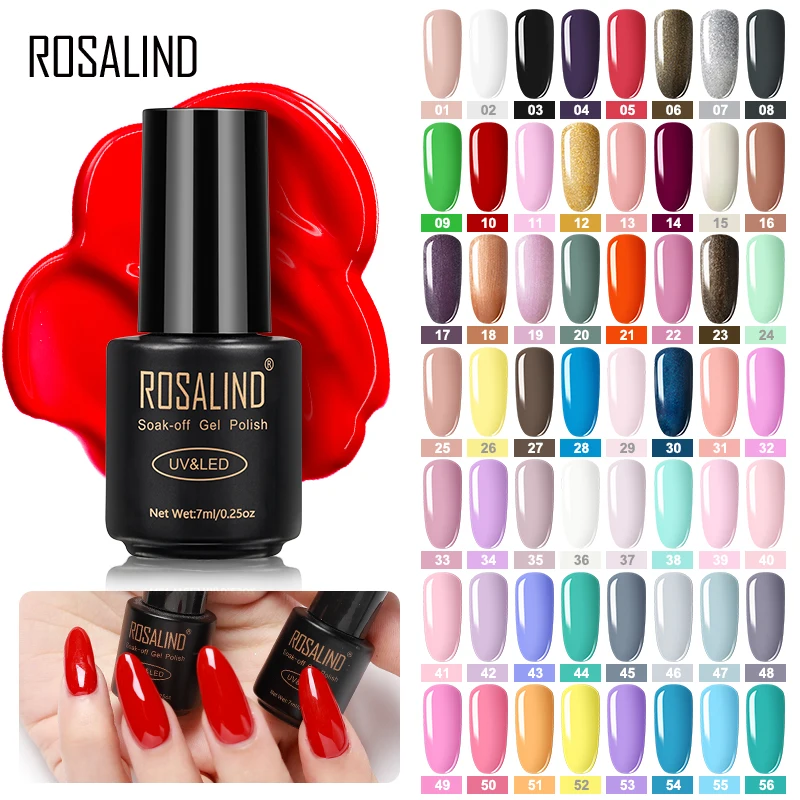 ROSALIND Gel Nail-Art-Set Polish Uv-Gel Semi-Permanent Varnishes Gel-Lacquer Manicure