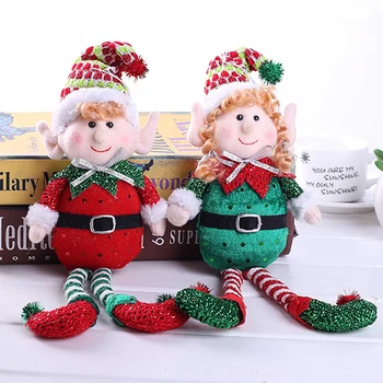 

Cute Red And Green Long-legged Elf Doll Gifts Christmas Decoration Doll For Kids Room Decoration Birthday Party Gifts