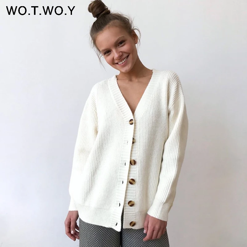 white oversized cropped cardigan