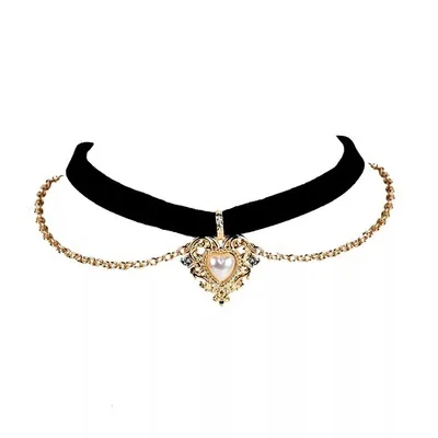 HZ винтажное бархатное черное колье с подвеской в виде сердца, имитация жемчуга, короткая цепочка, ожерелье для женщин и девушек, подарки, вечерние