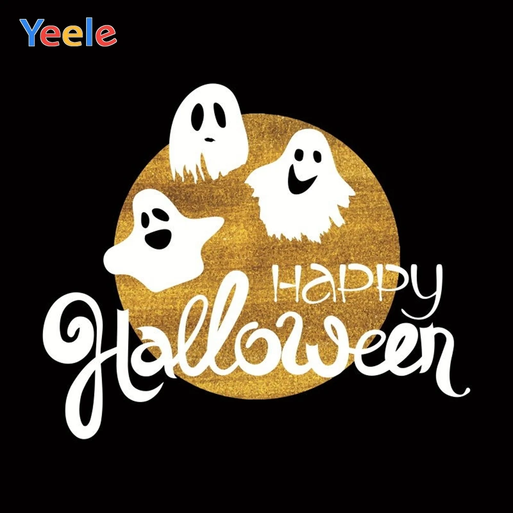 

Yeele Happy Halloween Backdrop Bat Zombie Skeleton Pumpkin Lantern Customized Vinyl Photography Background For Photo Studio