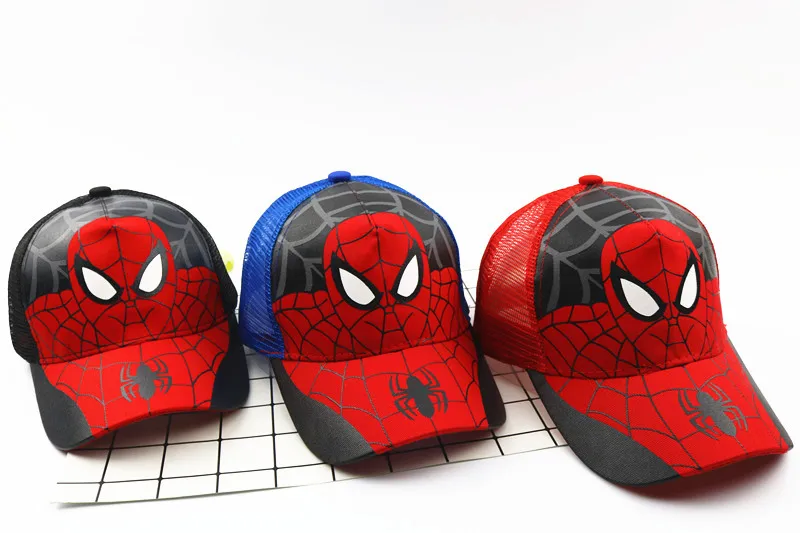 Шапки для маленьких мальчиков и девочек с принтом «Мститель», Новые шапки для маленьких мальчиков и девочек с изображением Человека-паука, бейсболки с вышивкой «Человек-паук», шапки в стиле «хип-хоп»