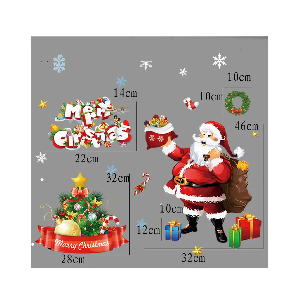 Christmas Window Christmas Stickers Double-sided Christmas Static Sticker Window Stickers Mall Christmas Decoration A301011