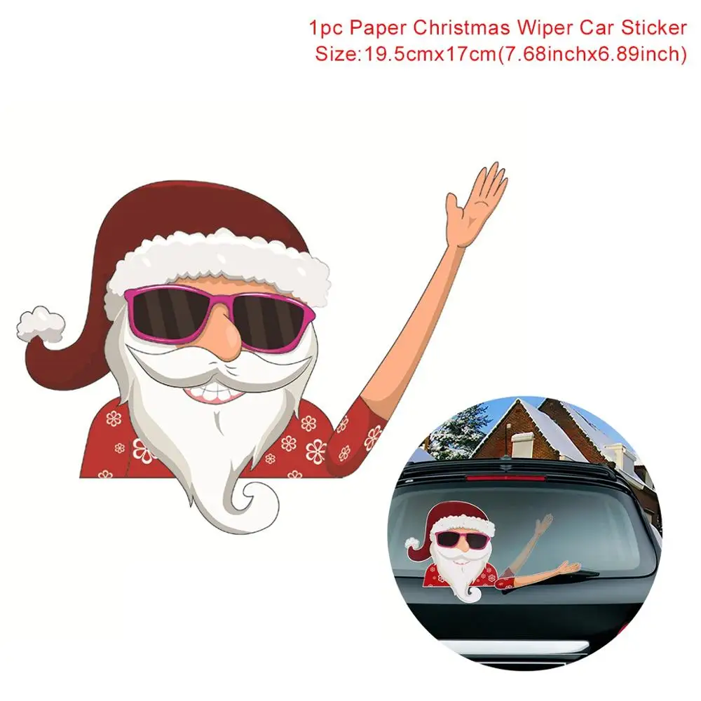 Car sticker 5 Рождественская Автомобильная наклейка Санта-Клаус, Рождественское украшение для дома, рождественские украшения Navidad, новогодние подарки, рождественские натальные - Цвет: Car sticker 5
