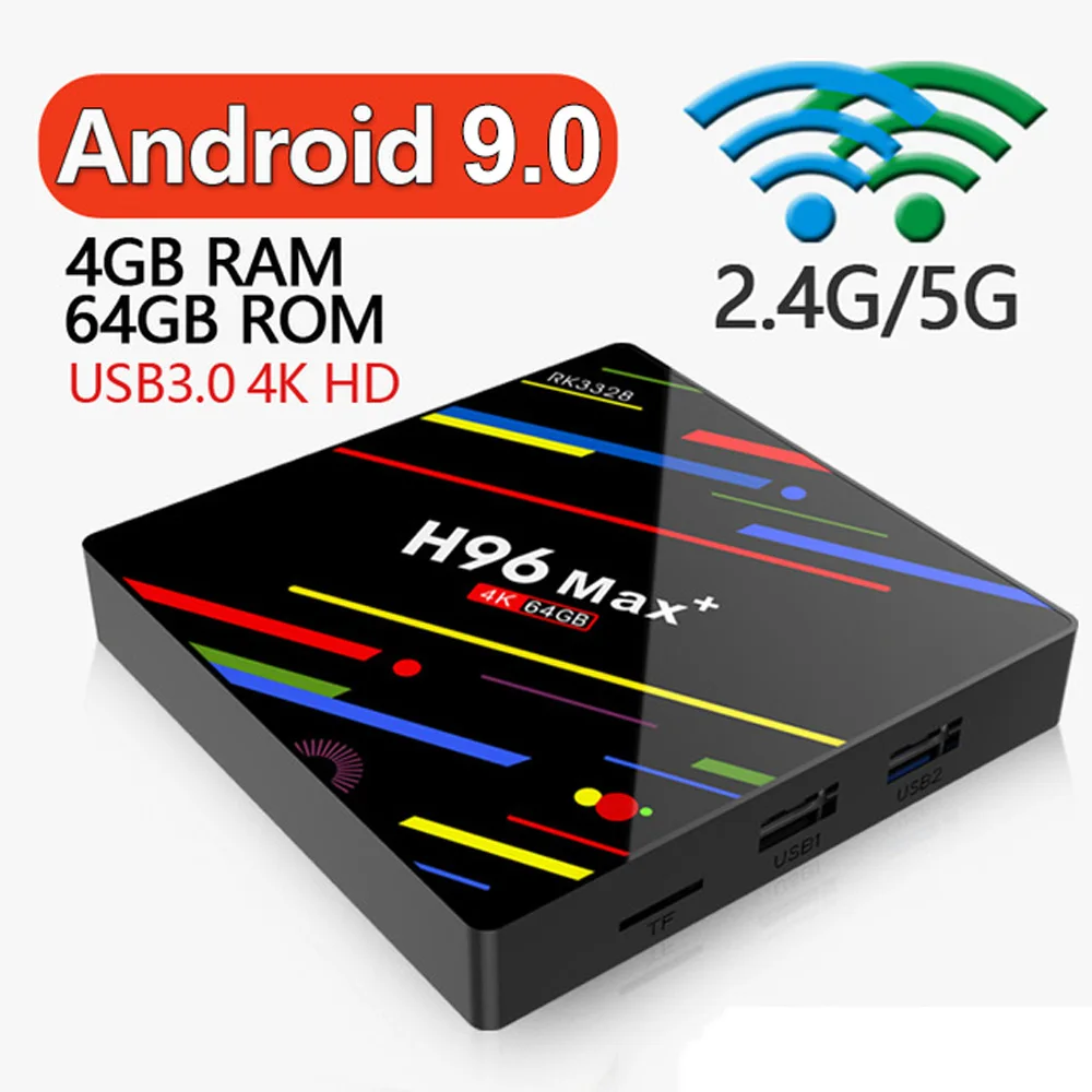  2019 Android 9.0 TV BOX H96 MAX Plus 4GB RAM 32GB 64GB ROM Smart TV Box RK3328 Set top box 2.4G/5G 