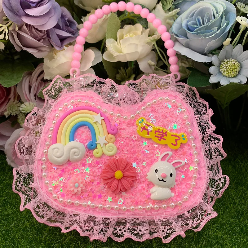 

Children DIY Princess Creative Handbag Cartoon Cream Glue Jewlery Box Hand-made Adhesive GIRL'S Handmade Toy Material