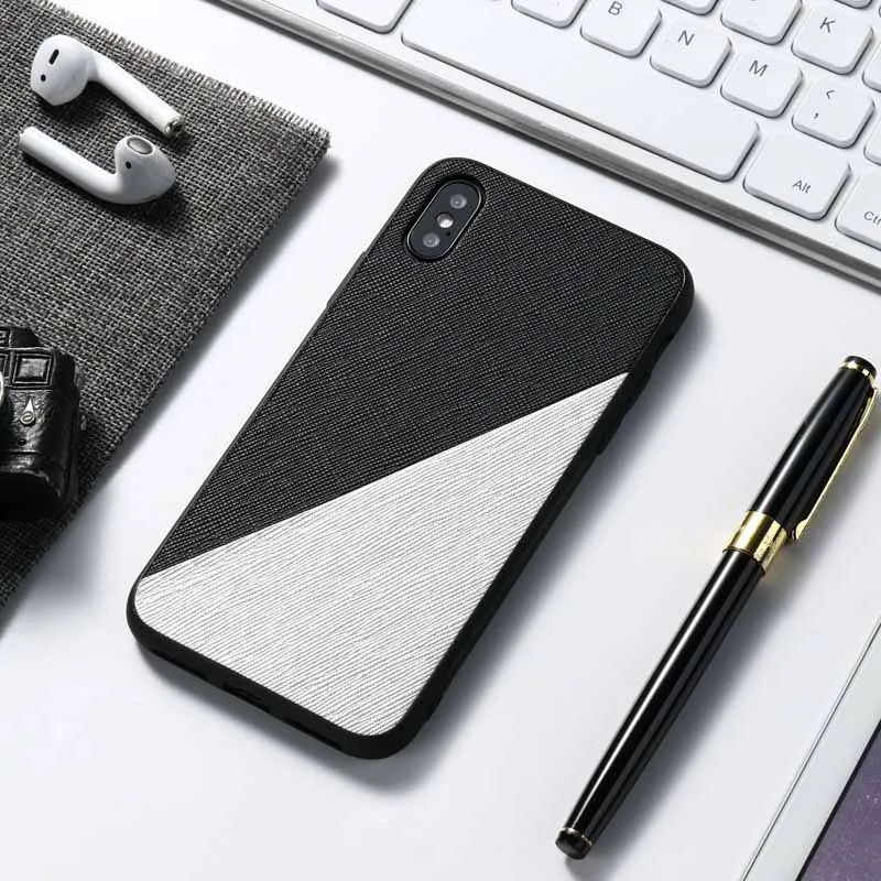 B01B04 Black Siliver Для huawei P Smart чехол тонкий тканевый кожаный чехол для huawei P Smart Z Plus Nova 5 5i 4 3i 3 2 Lite чехол Capa psmart - Цвет: B01B04 Black Siliver
