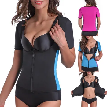 

New Bodysuit Women Slimming Zipper Waist Trainer Body Shaper Sweat Suit Waist Support Shapewear Loose Plus Size Top Vest Corest