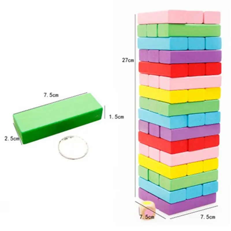 Деревянные укладки настольные игры строительные блоки для детей-48 шт E65D