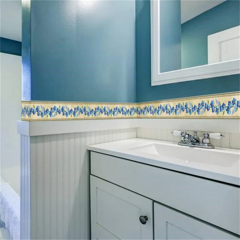 

European Style Self Adhesive Waistline Sticker Moisture Proof Sticker For Badroom Kitchen Home Decor Waterproof Wall Sticker