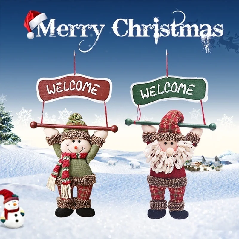 Окно Санта Клаус знак приветствия дома висящий Снеговик вечерние украшения Рождественская елка елки магазин дверной кулон украшения кафе