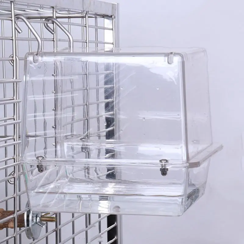 Двойной крюк висячая модернизированная клетка для ванной птицы Регулируемая большая с ясным видом для домашних животных 18DEC31
