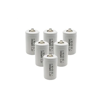 

10pcs High Quality SC 3400mah nickel cadmium sc 1.2V rechargeable batteries for electric drill screwdriver power tools