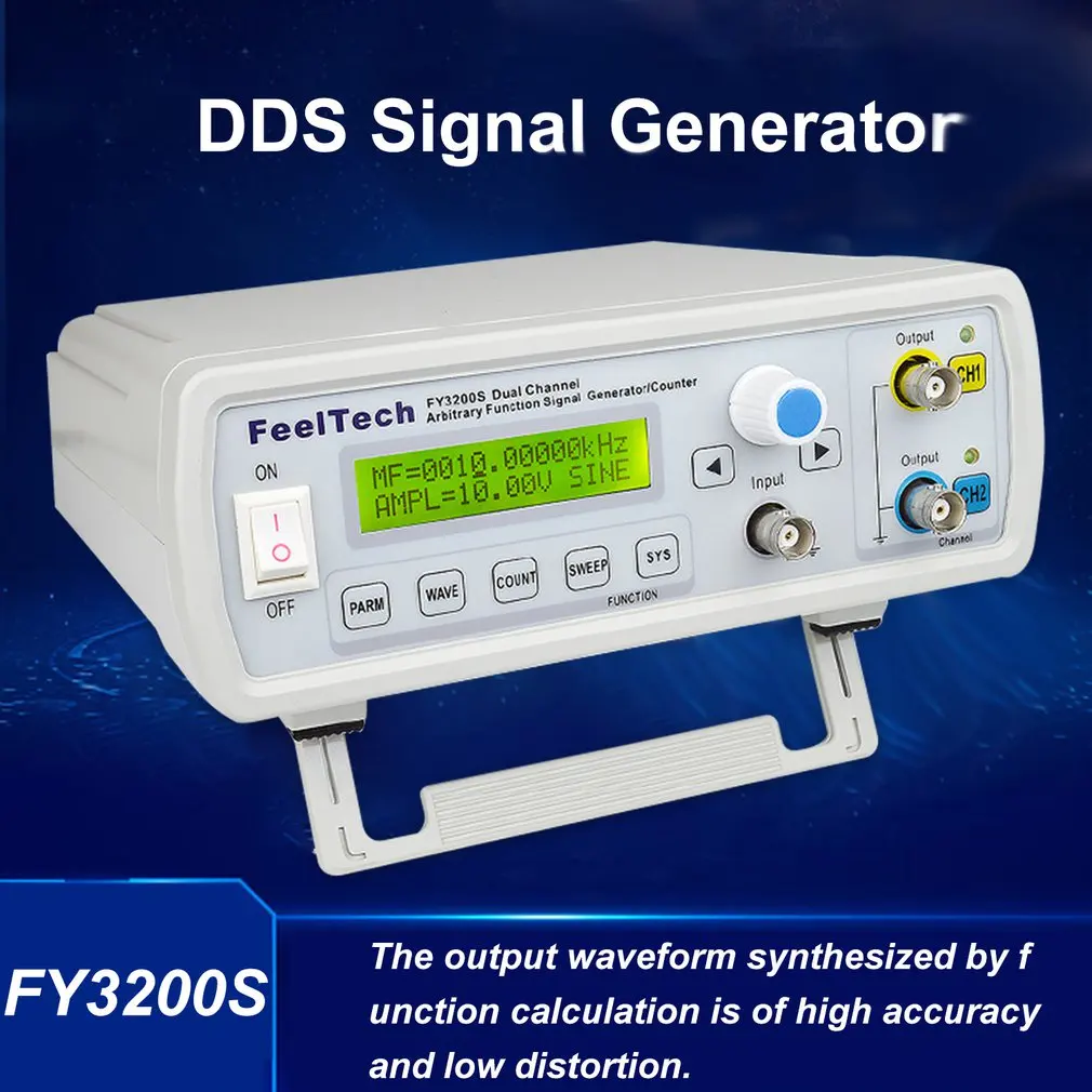 Falltech FY3200S 6 МГц цифровой DDS двухканальный функция источник сигнала Генератор произвольной формы/импульсный частотомер США