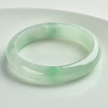 

Send Certificate Pure Myanmar Jade A-Class 54-62mm Light Green Two-tone Bracelet Elegant Princess Bracelet
