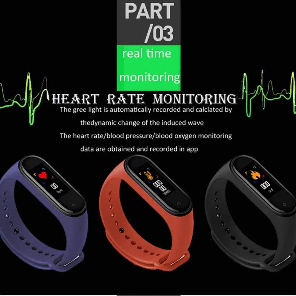 M4 Smart Band Fitness Tracker Watch Sport Bracelet Heart Rate Smartband Monitor Health Wristband Fitness Tracker Hot