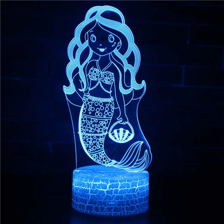 cool night lights 3D Mermaid Beauty Figure Night Lamp Room Decor RGB Light Christmas Birthday Gift For Kids Bedroom Decoration USB Fancy Lighting decorative night lights Night Lights