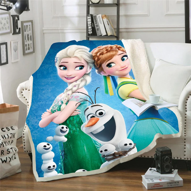 

3D Printed Anna Elsa Blanket Princess Kids blanket Couch Quilt Cover Travel Bedding Velvet Plush Throw Fleece Blanket Bedspread