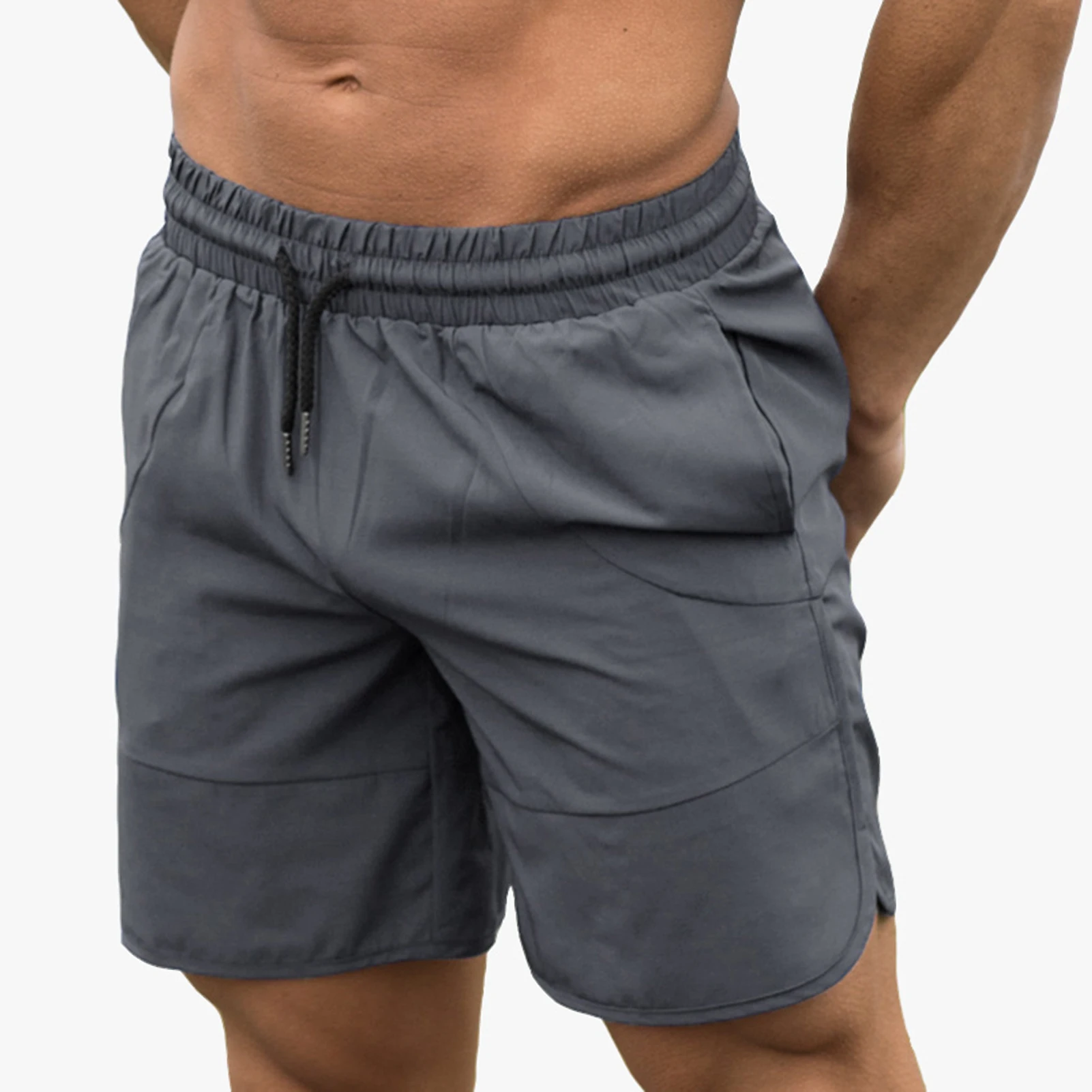 Summer Men Fitness Shorts Drawstring Elastic Waist Side Pockets Breathable Quick-Drying Running Jogging Shorts Summer Men Fitness Shorts Drawstring Elastic Waist Side Pockets Breathable Quick-Drying Running Jogging Shorts