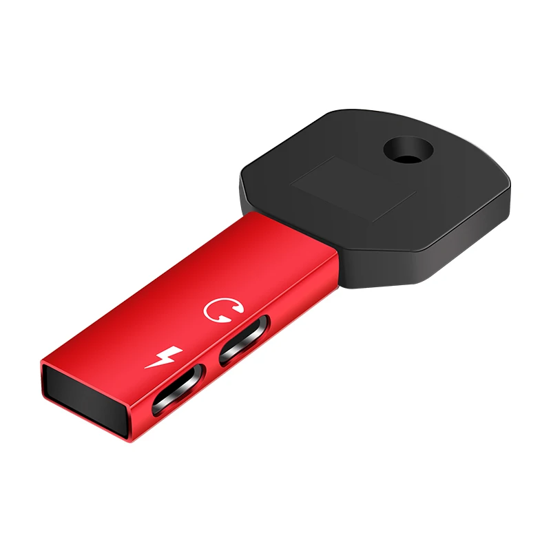Двойной адаптер lightning Jack Aux для наушников IOS 13 ключ для iPhone для двух наушников аудио зарядное устройство адаптер кабель вызова - Цвет: red