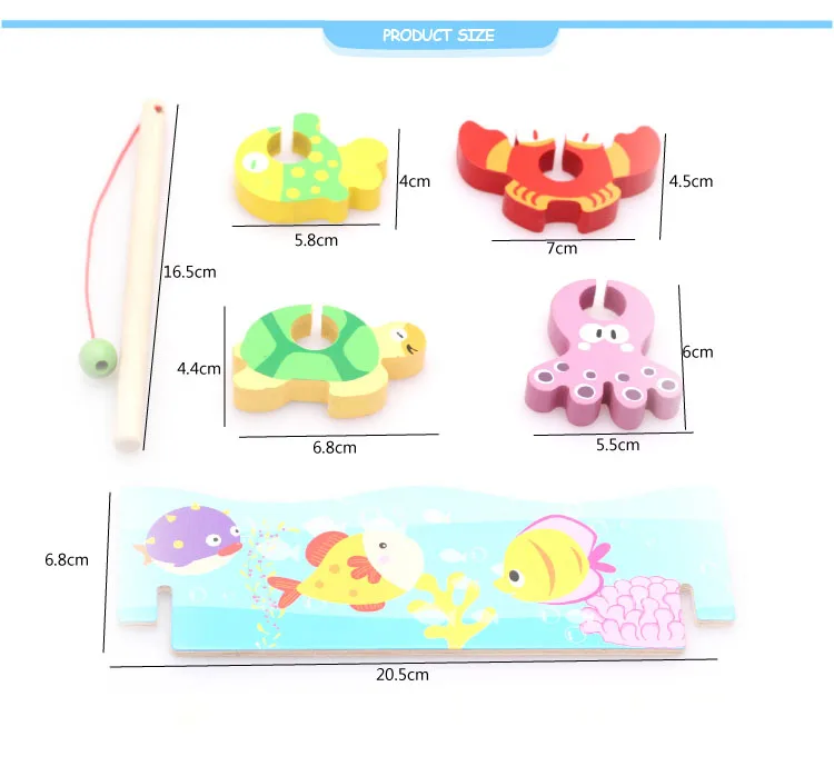 Jogo de Pesca de Venda Atividade de Madeira Quente Dois-pólo Pai-filho Diversão Pesca Magnética Proteção Ambiental Brinquedos um 10 Brinquedos e hobbies