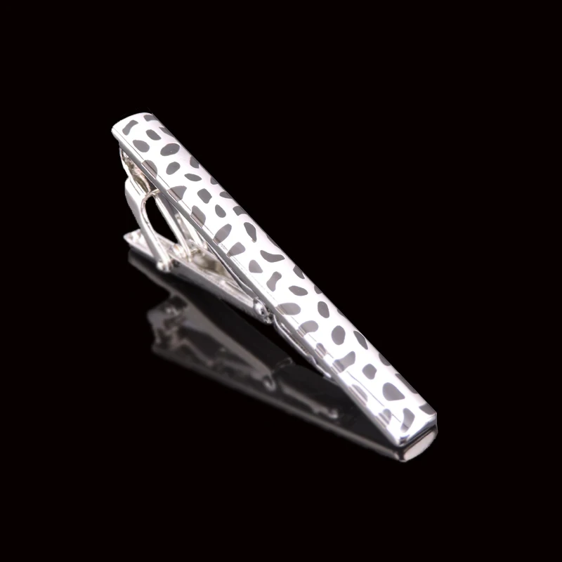 

Silvery Tie Clip luxury men's shirt fashion white leopard tie clip French Wedding Shirt Tie Clip