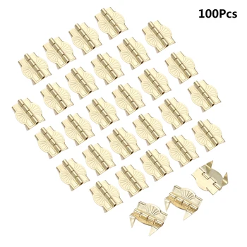 

100Pcs 22*19mm Metal Cabinet Door Luggage Hinges with 4 Legs Furniture Decorative Hinges Jewelry Wooden Box Wardrobe Door Hinges