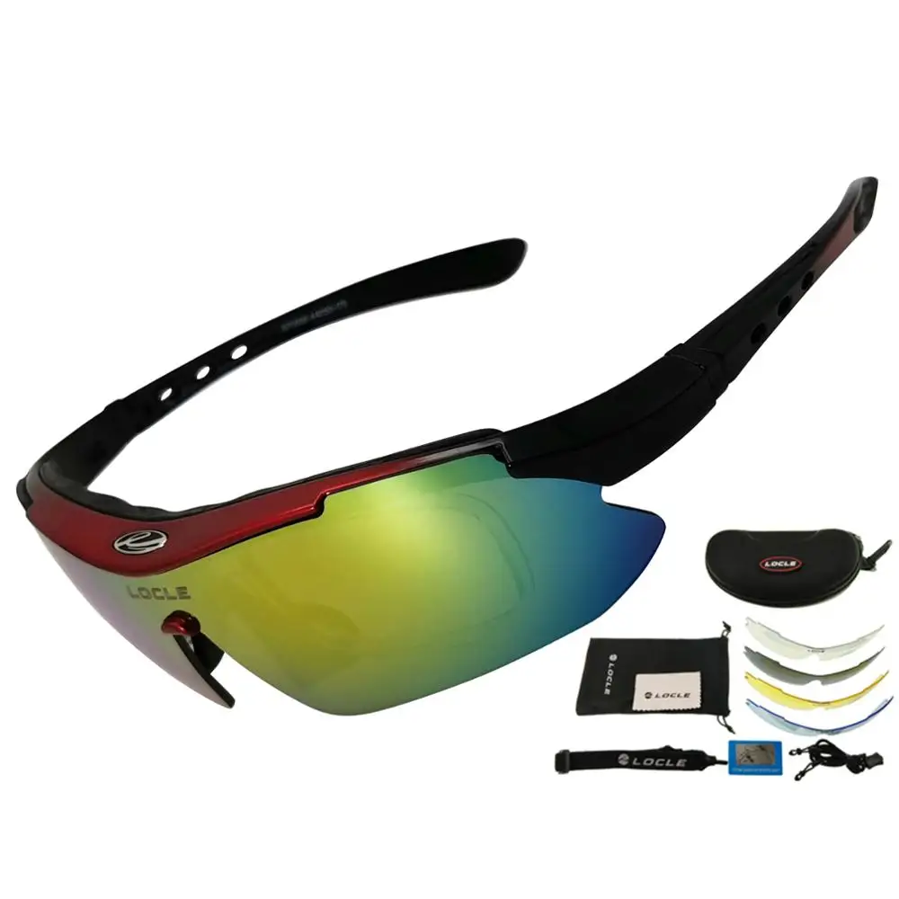 LOCLE Hiking Tactical Polarized Men Shooting Sun Glasses Airsoft For Camping Fishing Riding Cycling Sunglasses polarized sports glasses polarized glasses shooting glasses