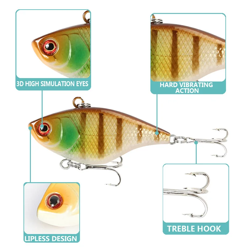 Fishing Lure VIB ratlin and vib for winter hard bait lures 3d 40mm 4.6g sinking all depth pike seabass isca artificial V029 Fishing Lure VIB ratlin and vib for winter hard bait lures 3d 40mm 4.6g sinking all depth pike seabass isca artificial V029