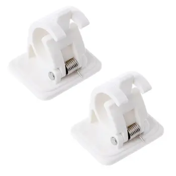 

2Pcs Self Adhesive Curtain Rods White Hanger Crossbar Curtain Clips Wall Hooks Wholesale dropshipping
