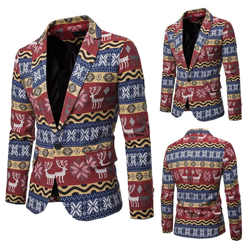

Goocheer New Fashion Men's Slim Fit Stylish Smart Floral Pattern Casual One Button Blazer Coat Suit Jacket